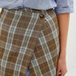 Elegant Tartan Detail Long Dress