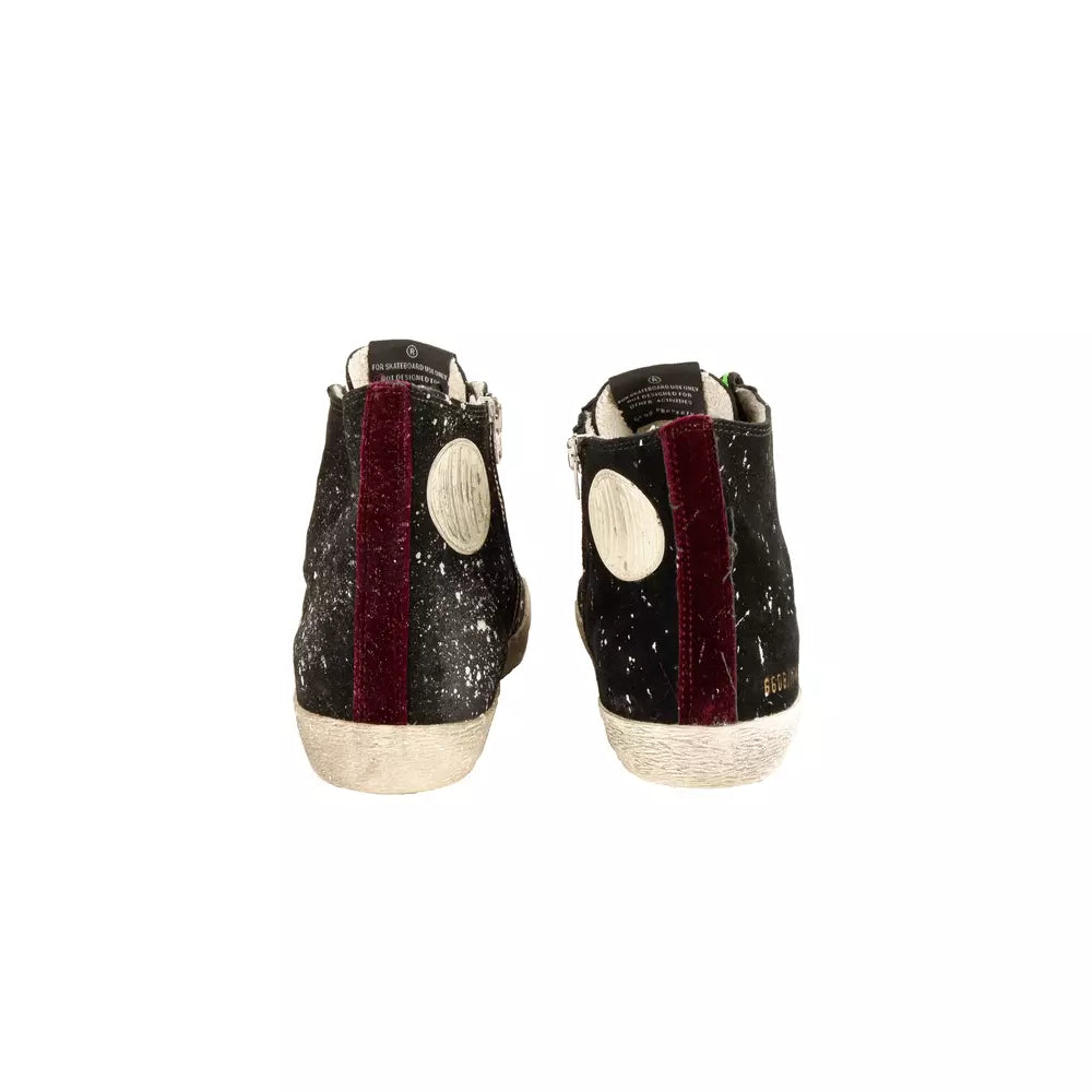 Splashed Paint Suede High-Top Sneakers