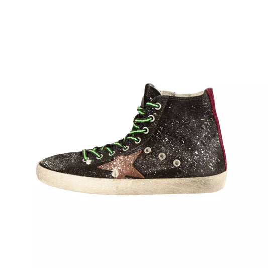 Splashed Paint Suede High-Top Sneakers