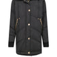Quilted High Collar Down Jacket in Black