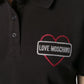 Glitter Heart Logo Cotton Blend Polo Top
