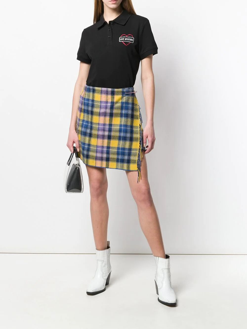 Glitter Heart Logo Cotton Blend Polo Top