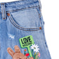 Chic Cotton Rabbit-Stitched Denim Shorts