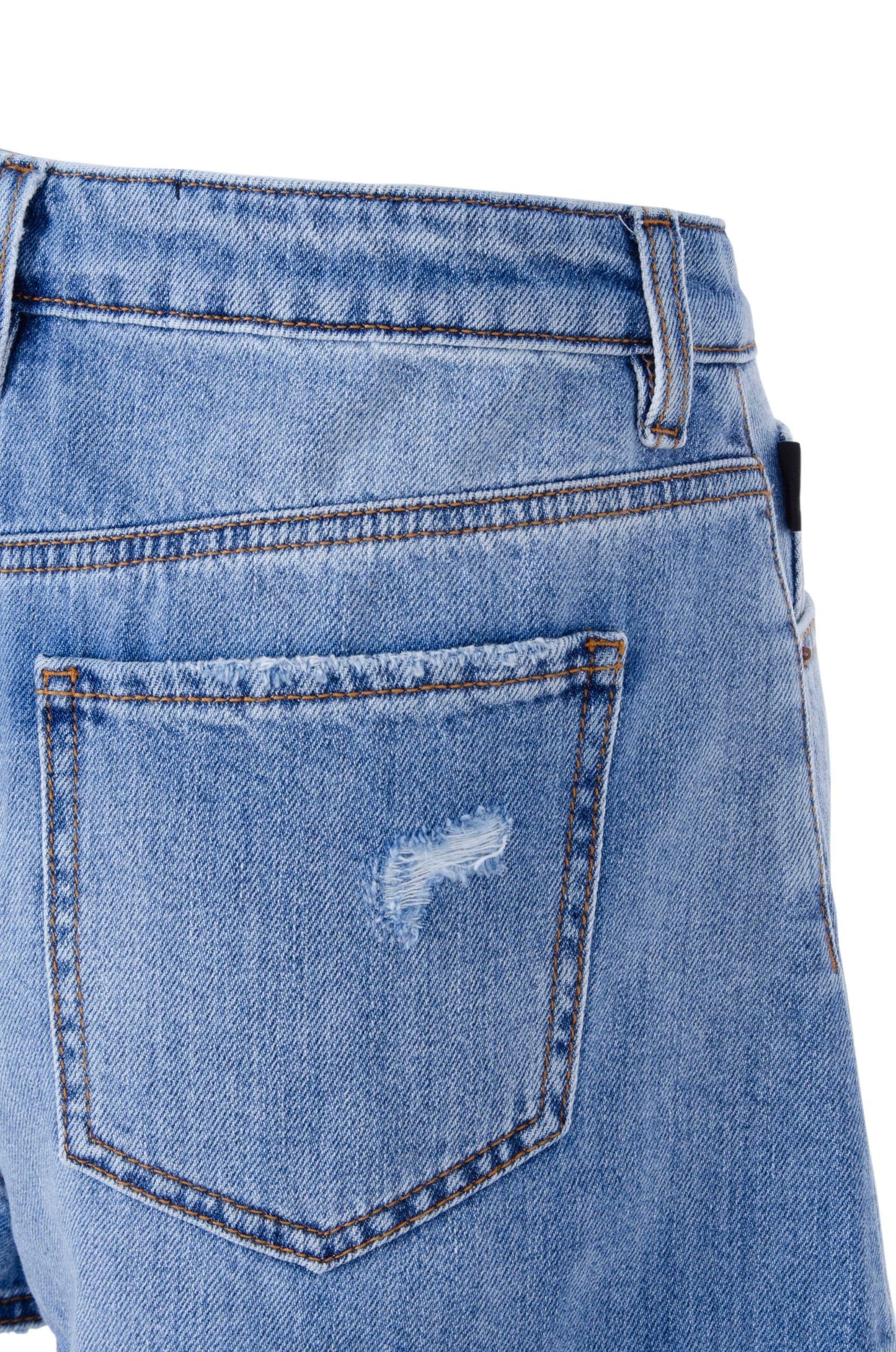 Chic Cotton Rabbit-Stitched Denim Shorts