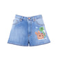 Chic Cotton Rabbit-Stitched Denim Shorts