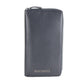 Chic Navy Zippered Calfskin Wallet