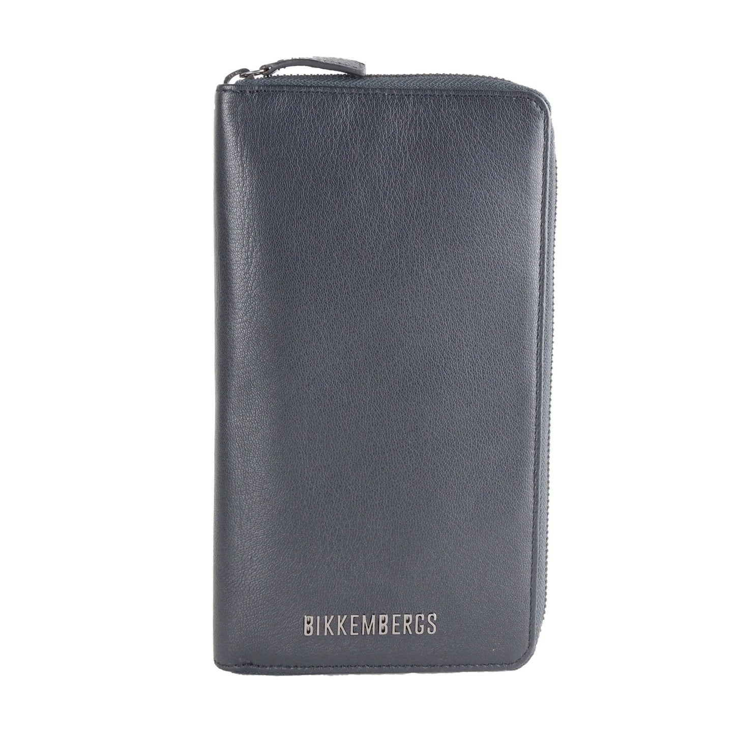 Chic Navy Zippered Calfskin Wallet