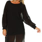 Elegant Puffed Sleeve Party Dress in Black