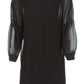 Elegant Puffed Sleeve Party Dress in Black