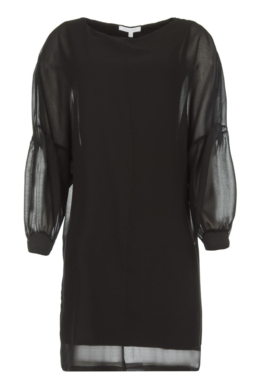 Elegant Puffed Sleeve Party Dress in Black