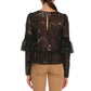 Elegant Sheer Blouse with Laminated Effect