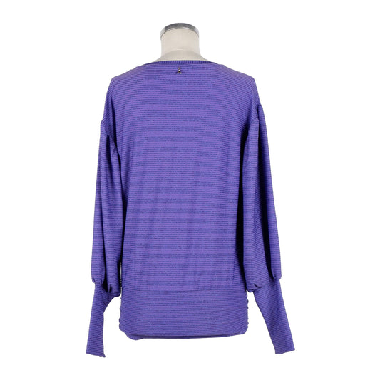 Chic Purple Metallic Cardigan for Women