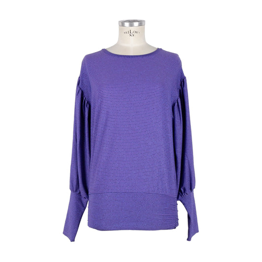 Chic Purple Metallic Cardigan for Women