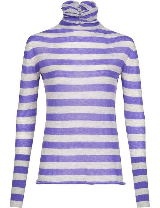 Chic Striped Purple Alpaca Blend Sweater