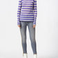 Chic Striped Purple Alpaca Blend Sweater