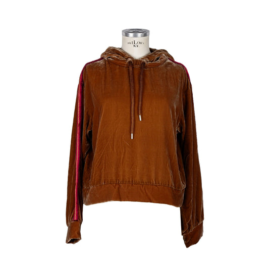 Velvet Hooded Sweatshirt in Sumptuous Brown