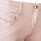 Beige Skinny Cotton Blend Trousers