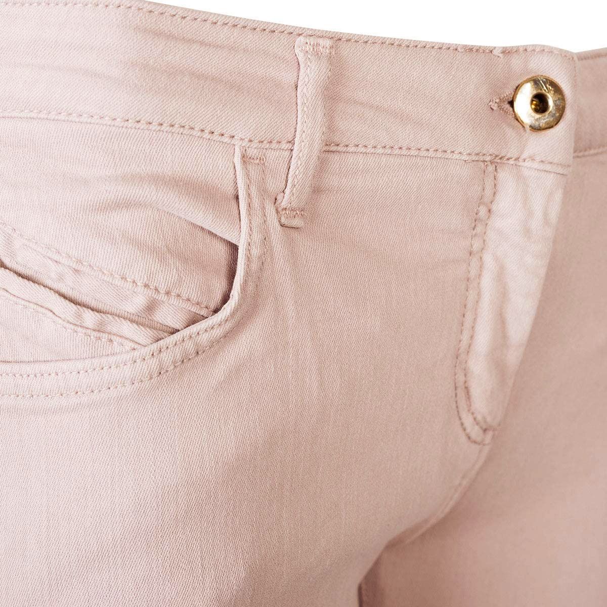 Beige Skinny Cotton Blend Trousers