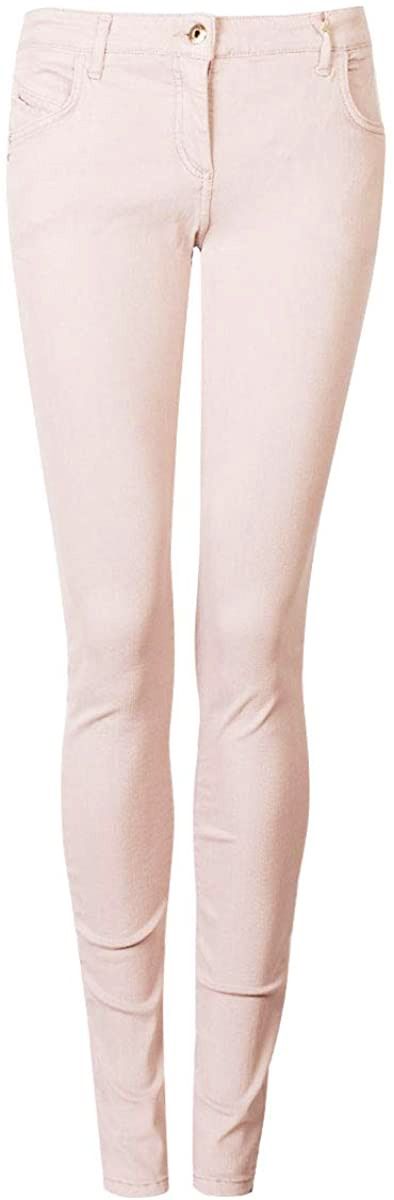 Beige Skinny Cotton Blend Trousers
