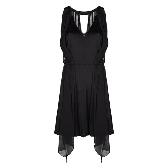 Elegant Black V-Neck Backless Dress