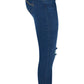 Scratched Detail Dark Blue Women's Jeans