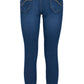 Scratched Detail Dark Blue Women's Jeans