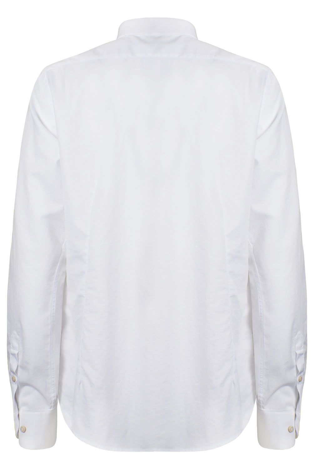 Elegant Long-Sleeved Cotton Shirt with French Collar