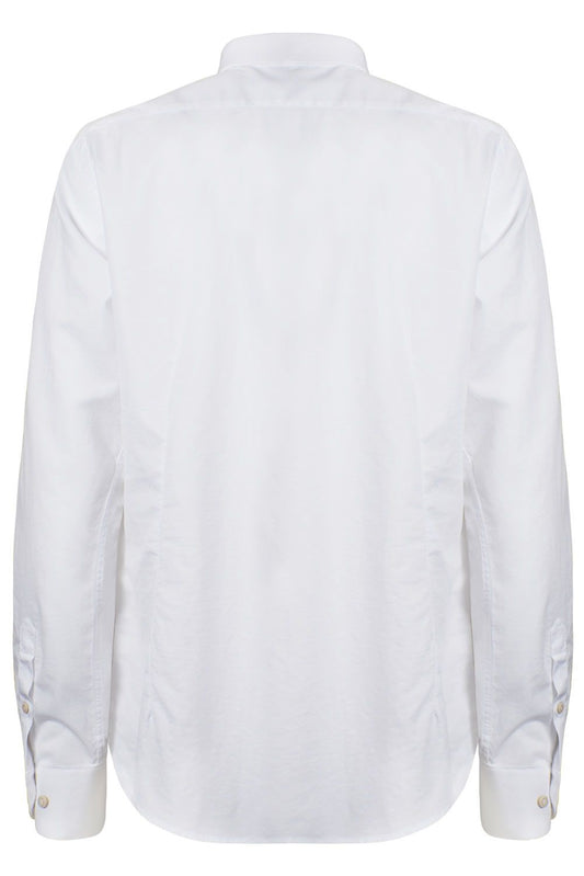 Elegant Long-Sleeved Cotton Shirt with French Collar