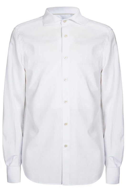 Elegant Long-Sleeved Cotton Shirt with French Collar