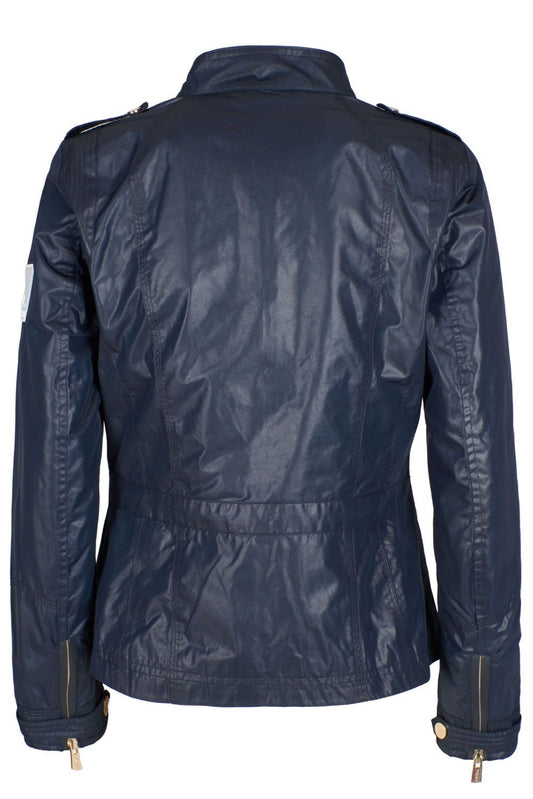 Chic Blue Biker Jacket for Women