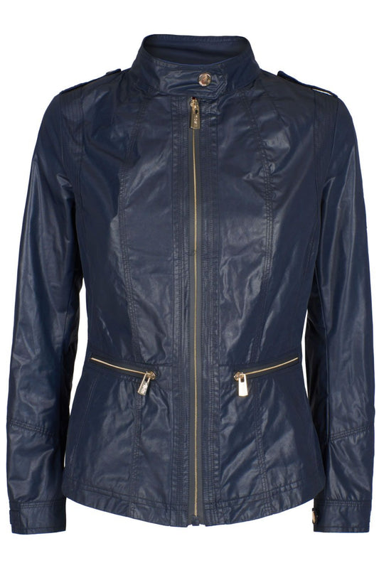 Chic Blue Biker Jacket for Women