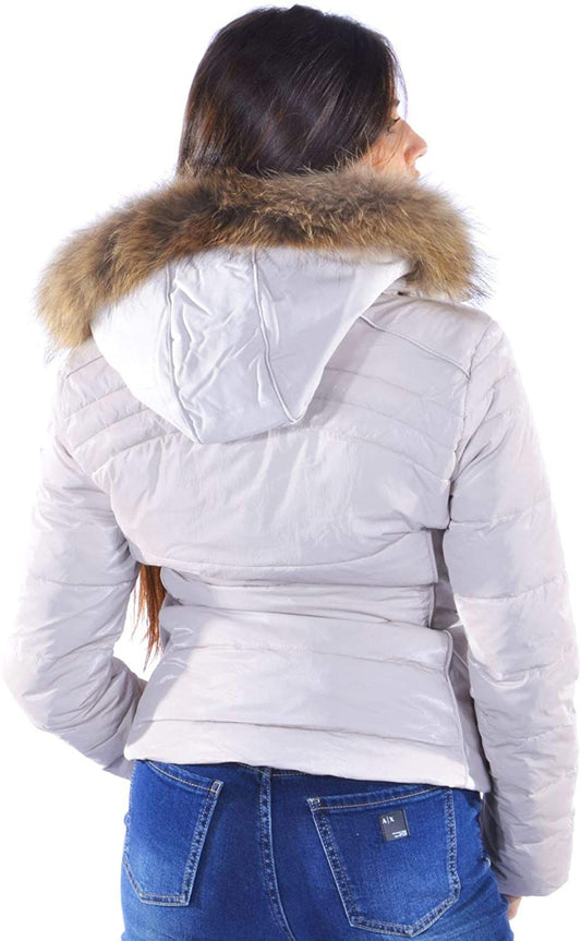 Chic Quilted Down Jacket with Faux Fur Hood