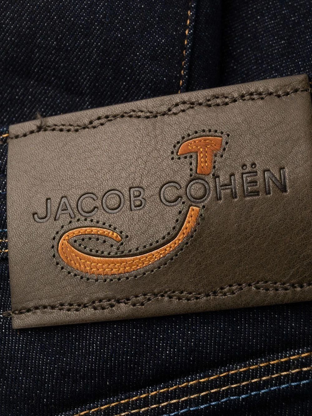 Elegant Bard Dark Denim Jeans with Leather Patch