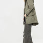 Chic Green Multipocket Women's Windbreaker