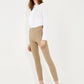 Chic High-Waisted Cotton Blend Trousers