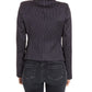 Elegant Blue Lace-Lined Classic Jacket