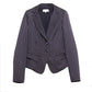 Elegant Blue Lace-Lined Classic Jacket