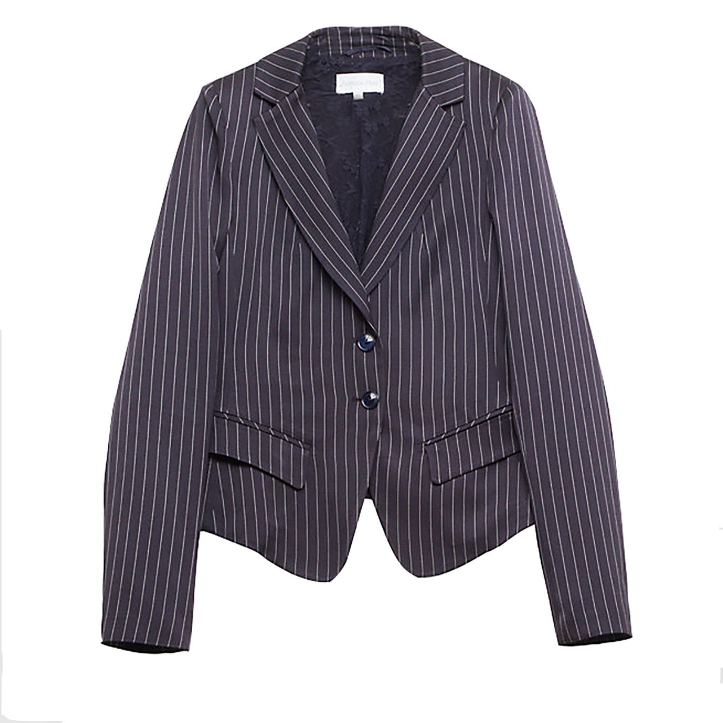 Elegant Blue Lace-Lined Classic Jacket