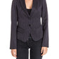 Elegant Blue Lace-Lined Classic Jacket