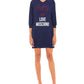 Elegant V-Neck Beaded Logo Dress