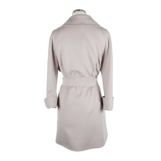 Elegant Beige Virgin Wool Coat