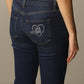 Chic Rhinestone Back Logo Jeans