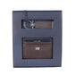Elegant Calfskin Card Holder with Keyring