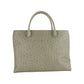 Elegant Grey Vitello Leather Handbag