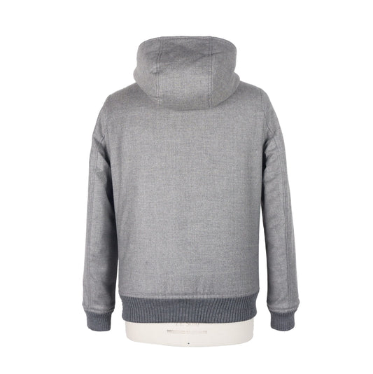 Elegant Wool-Cashmere Men's Jacket with Hood