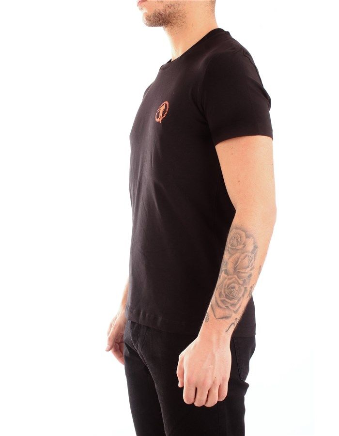Sleek Black Cotton T-Shirt with Logo