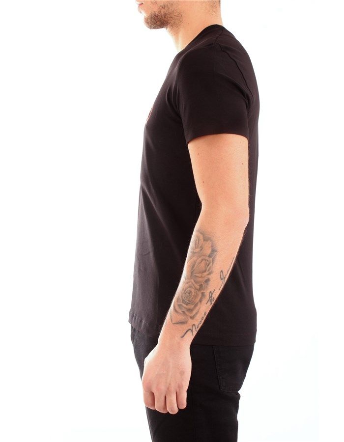 Sleek Black Cotton T-Shirt with Logo