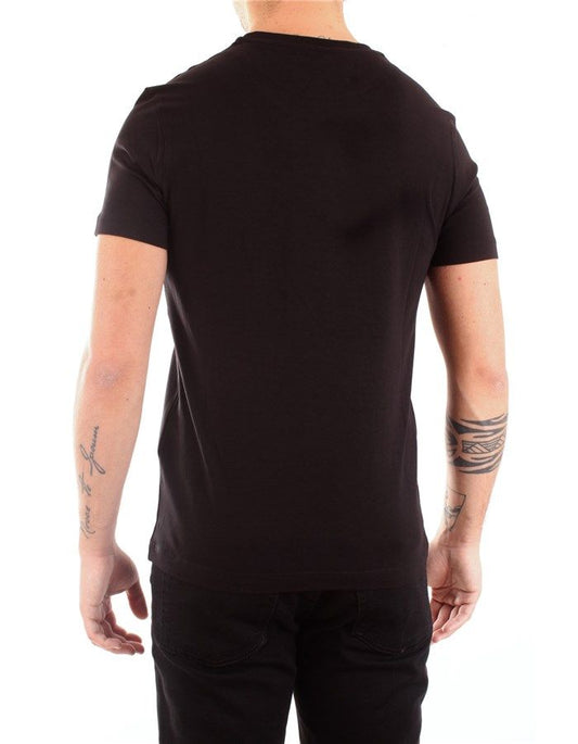 Sleek Black Cotton T-Shirt with Logo