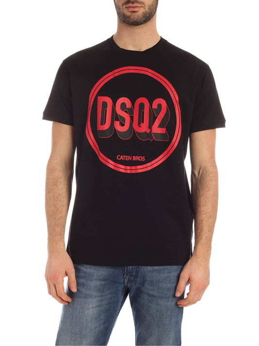 Sleek Cotton Crewneck Tee with Bold Logo