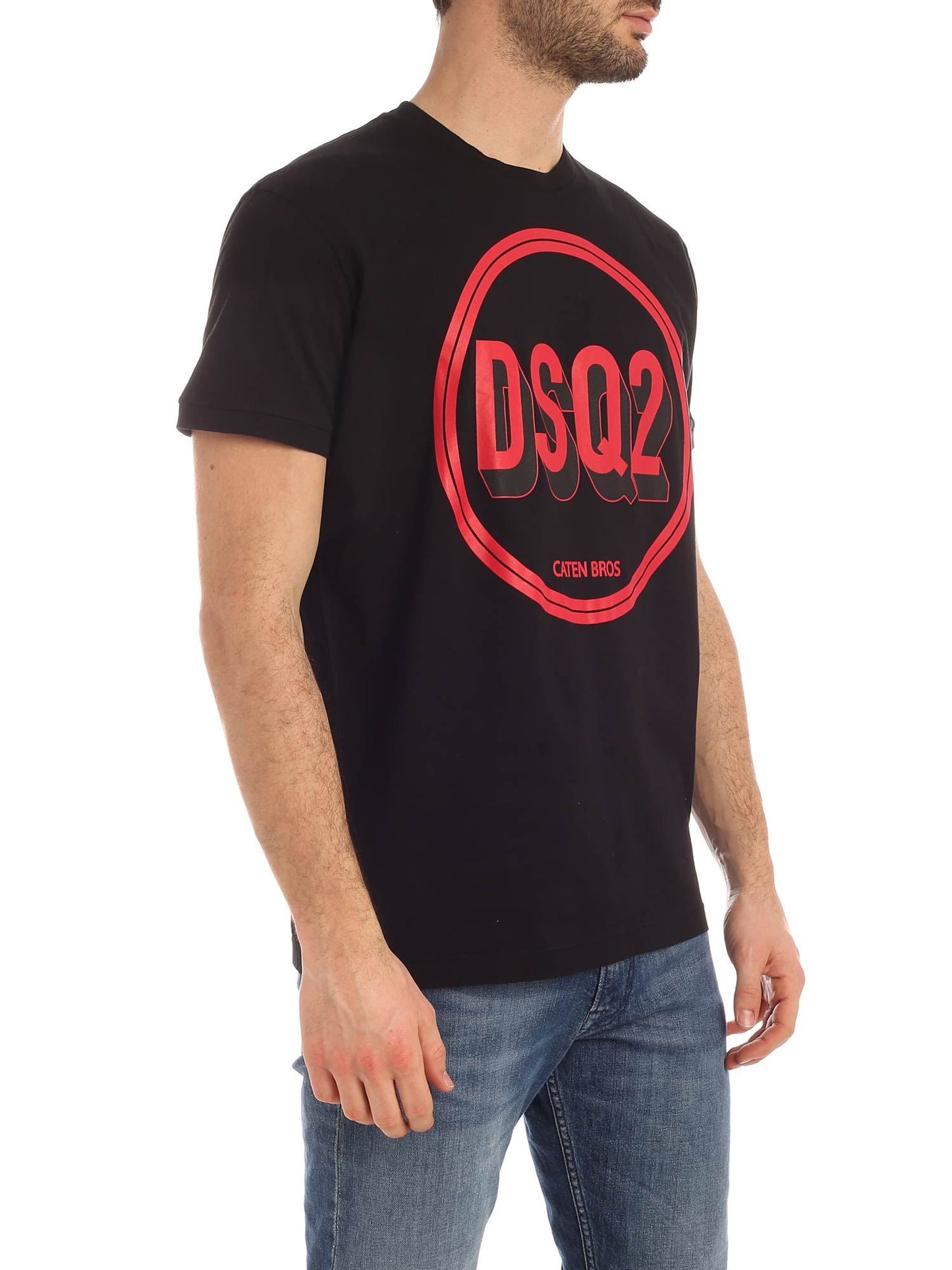 Sleek Cotton Crewneck Tee with Bold Logo